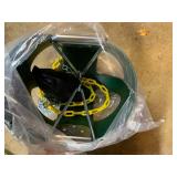 GREEN BUCKET SWING SEAT W/ YELLOW CHAINS, PANGAEA