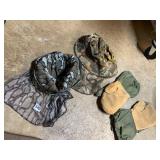 CAMOUFLAGE HUNTING HATS W/ MESH FACE VEILS,