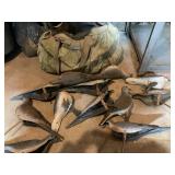 TORTORA MOLDED PLASTIC DOVE DECOYS W/ WOODEN