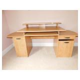 MODERN PRESSED WOOD DESK WITH TWO TIER