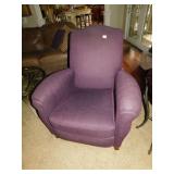DEEP PURPLE RECLINER WITH ACCENT CUSHION