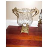 TALL CENTER PC. URN WITH ORNAMENTAL HANDLES