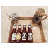 HEINZ 4 CHAMPION BOTTLES, AND 2 STEINS