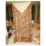 SET OF FLOWER DRAPES 4 PANELS WITH TIE BACKS