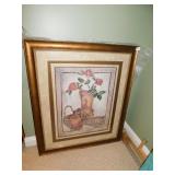 LARGE FRAME WITH VASE AND PITCHER