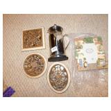 METAL WALL HOLDER, FRENCH COFFEE PRESS, FRAME