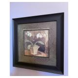 FRAMED PICTURE OF AN ORCHID IN VASE