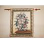 TAPESTRY FLOWERS IN VASE 42" H X 34"