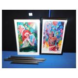 2 LITHOGRAPHS OF "THE MASTER" WITH BROKEN FRAME;