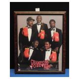 FRAMED POSTER OF KEN NORTON, GEORGE FOREMAN,