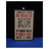 FRAMED POSTER OF BOSTON RED SOX VS PITTSBURGH