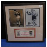 FRAMED PICTURES AND ADVERTISEMENT. JOE LOUIS VS