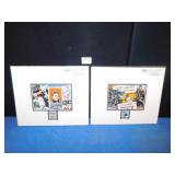 2 PRINTS & .33 CENT STAMPS OF HONUS WAGNER &