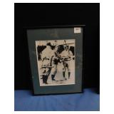 FRAMED PICTURE OF HONUS WAGNER & NTY COBB;