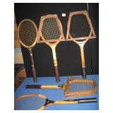 GROUP 5 TENNIS RACKETS; WILSON, SPALDING, MAGNAN