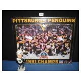 CROSBY BOBBLE HEAD & 1991 PENGUINS PICTURE
