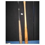 2 BASEBALL BATS; 1 SIGNED AS SHOWN IN PHOTOS