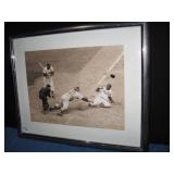 FRAMED JACKIE ROBINSON PICTURE; MEASURES 18" X