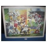 FOOTBALL PRINT 1973 MESURES 17.5" X 23" TITLED THE