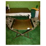 BRASS LION HEAD BENCH 24" W X 13" D X 18" H