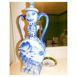 DECANTER 13" H DOUBLE SIDED WITH BIRD, AND