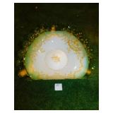 CASED GLASS BOWL SCALLOPED EDGE 4" H X 11" W