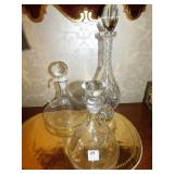 THREE CRYSTAL DECANTERS