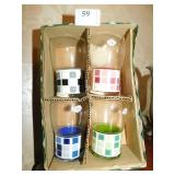 SET OF NAPCO GLASSES NEW IN BOX TILE BASES 4" H
