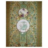 PLATE HOLDER WITH TWO HAND PAINTED PLATES