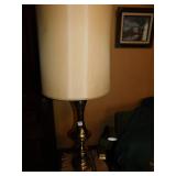 PAIR OF BRASS LAMPS WITH SHADES