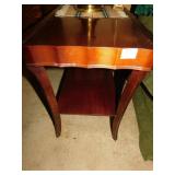 MAHOGANY SIDE TABLE 2 TIER 25" X 15" W