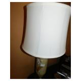 SATIN GLASS LAMP WITH GOLD DECORATION
