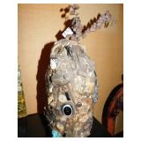 DECORATED JUG WITH VARIOUS STONES, BISQUE