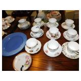 GROUP OF TEA CUPS 10+ BONE CHINA ENGLAND ETC.
