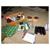 ANTIQUE RESEARCH BOOKS, STAPLERS, PLANTER