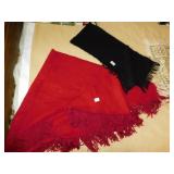WOOL RED WRAP, WOOL SCARF AND TABLE COVER