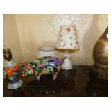 PIG BANK, CHECZ. SMALL LAMP AND OTHER LAMPS