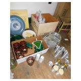 ALUMINUM GLASS SET & CANDLE HOLDERS, SERVING PC.