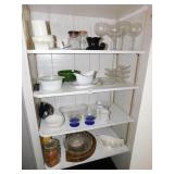 GLASSWARE, PEDESTAL DISHES, ETC.