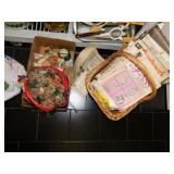 NEEDLEWORK BASKET FULL, PINE CONES