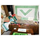 2 CHALK BOARDS, LINENS