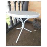 METAL SIDE TABLE WITH GLASS TOP