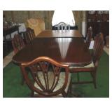 MAHOGANY DOUBLE PEDESTAL TABLE 62" X 38" W