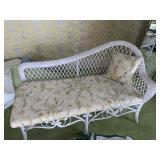 WICKER CHAISE WITH ACCENT PILLOWS