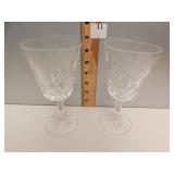 2 WATERFORD GLASSES 6.5" TALL