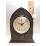 CLOCK TELECHRON; 7" TALL CATHEDRAL ALARM CLOCK;