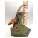 DIE CAST CANDLE STICK WITH PHEASANT; HAND