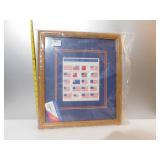FRAMED "THE STARS AND SPRIPES" SHEET OF 33 CENT