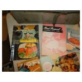 ICE SKATE BOX WITH COOK BOOKS & TRAY OF