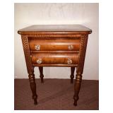 ANITIQUE TURNED LEG STAND WITH 2 DRAWERS AND